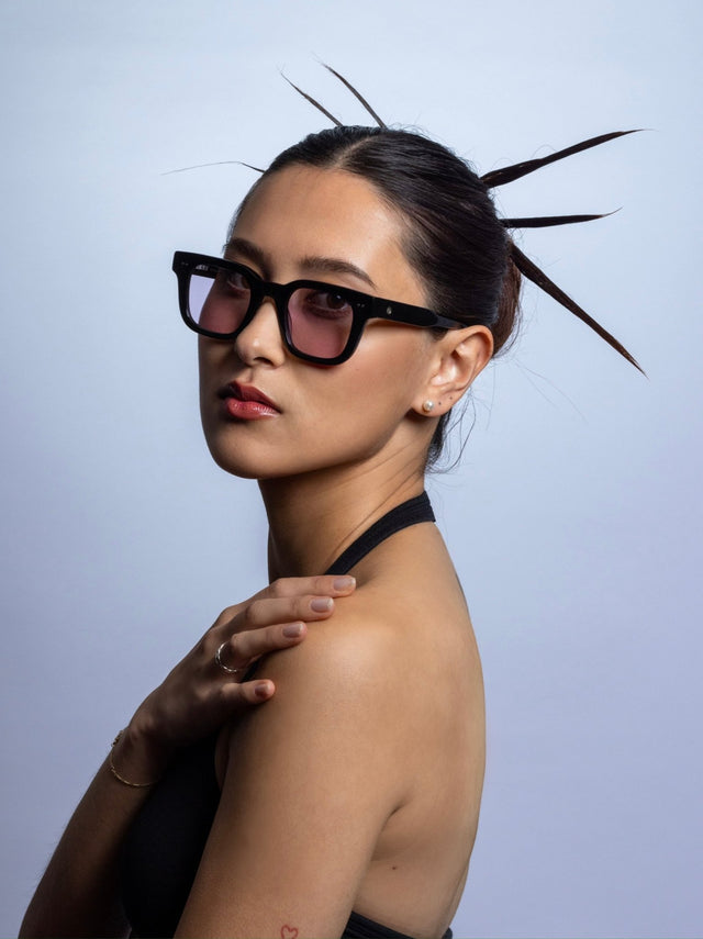 SEYU Sonnenbrille 17 Black - pinke Linsen