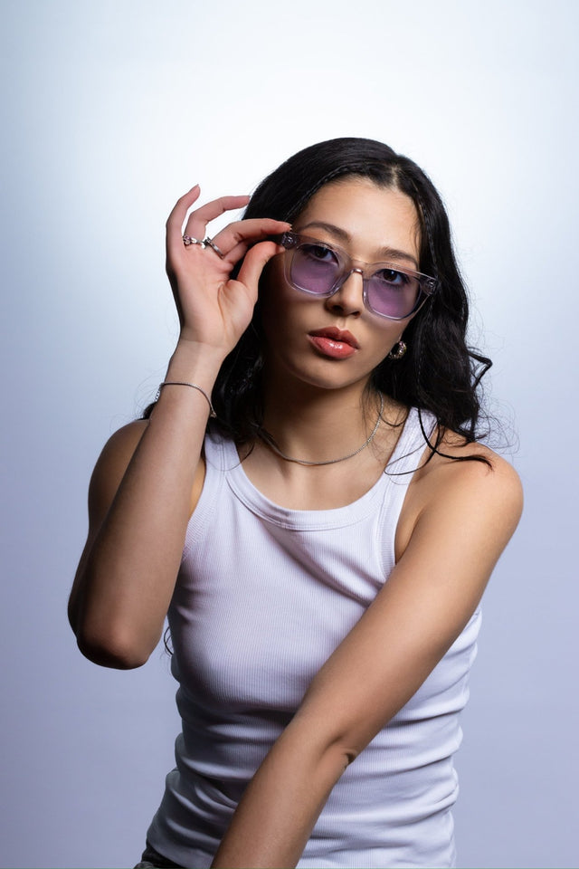 SEYU Sonnenbrille 17 Grey - blaue Linsen