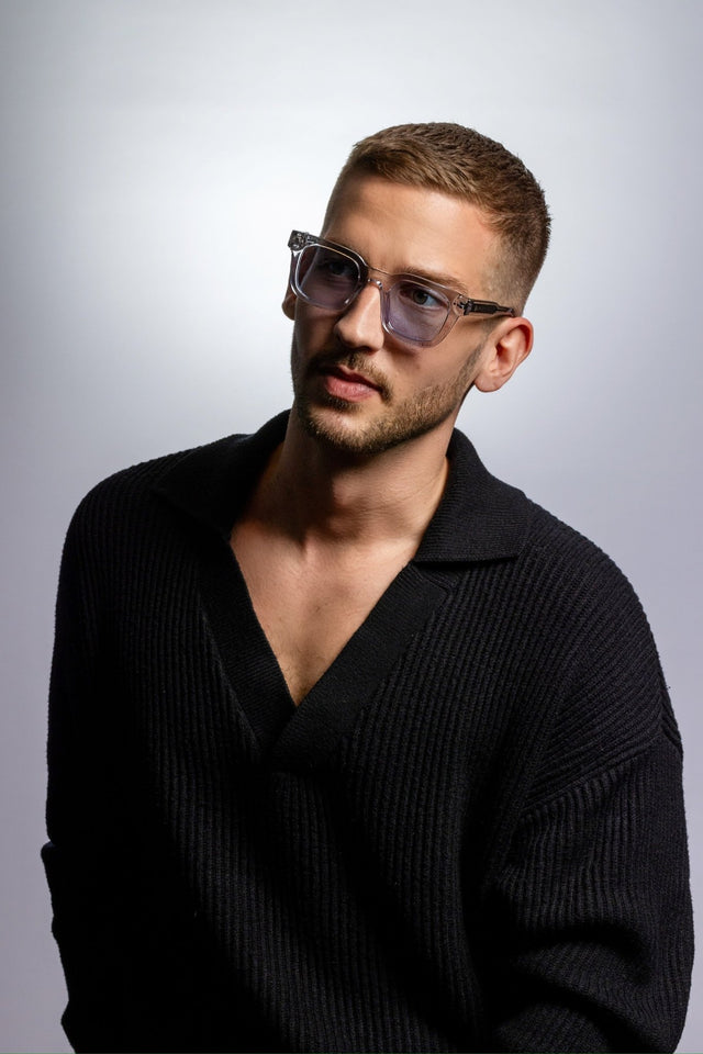 SEYU Sonnenbrille 17 Grey - blaue Linsen