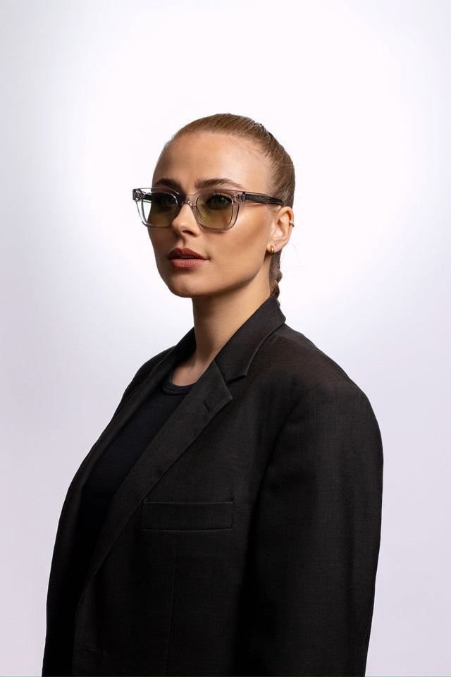 SEYU Sonnenbrille 17 Grey - grüne Linsen