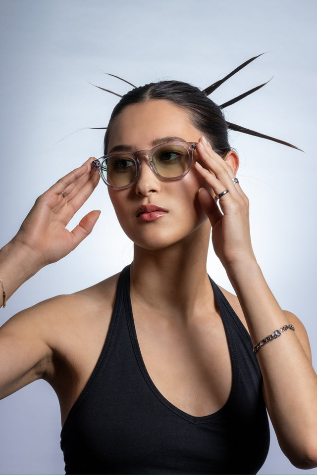 SEYU Sonnenbrille 17 Grey - grüne Linsen